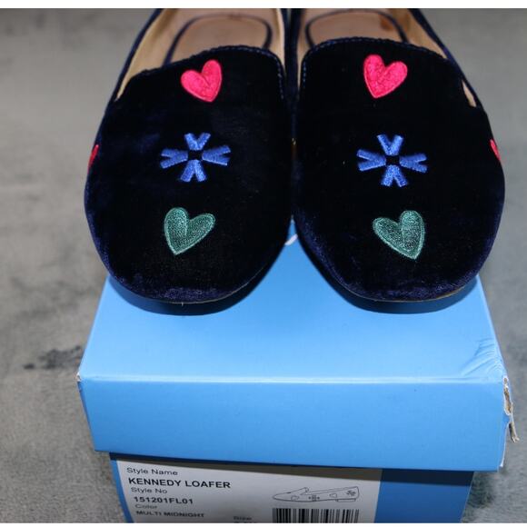 Jack Rogers Kennedy Loafer Shoes Womens Size 10 Velvet Heart Embroidered - Picture 9 of 10